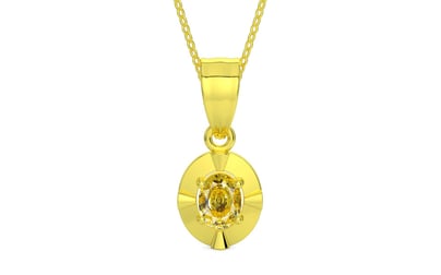 Panchdhatu Ceylon Yellow Sapphire Pendant Rare Quality (P11)