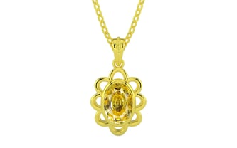 Panchdhatu Ceylon Yellow Sapphire Pendant Rare Quality (P3)