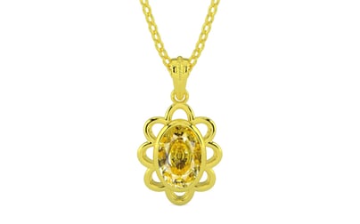 Panchdhatu Ceylon Yellow Sapphire Pendant Rare Quality (P3)