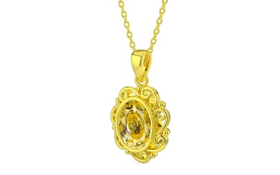 Panchdhatu Ceylon Yellow Sapphire Pendant Rare Quality (P5)