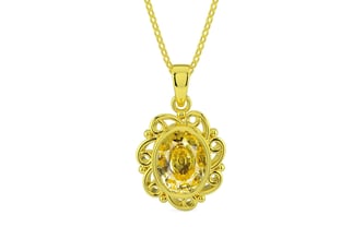 Panchdhatu Ceylon Yellow Sapphire Pendant Rare Quality (P5)