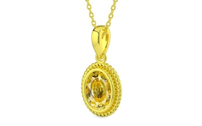 Panchdhatu Ceylon Yellow Sapphire Pendant Rare Quality (P7)