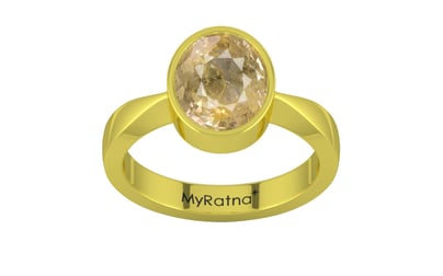 Panchdhatu Ceylon Yellow Sapphire Ring Fine Quality (R9)