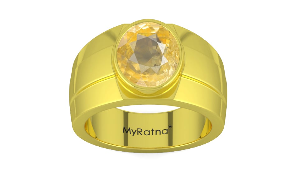 Panchdhatu Ceylon Yellow Sapphire Ring Prime Quality (R1)