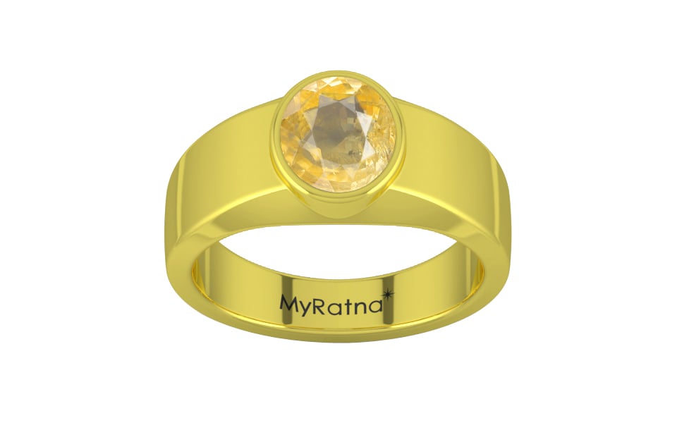Panchdhatu Ceylon Yellow Sapphire Ring Prime Quality (R10)