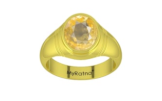 Panchdhatu Ceylon Yellow Sapphire Ring Prime Quality (R7)