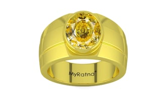 Panchdhatu Ceylon Yellow Sapphire Ring Rare Quality (R1)