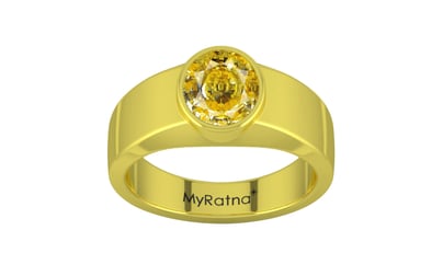 Panchdhatu Ceylon Yellow Sapphire Ring Rare Quality (R10)