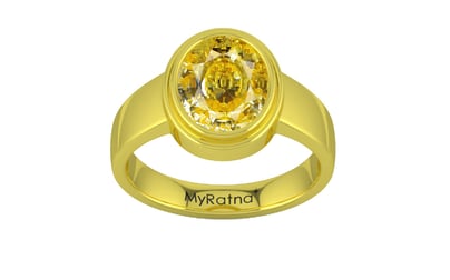 Panchdhatu Ceylon Yellow Sapphire Ring Rare Quality (R3)