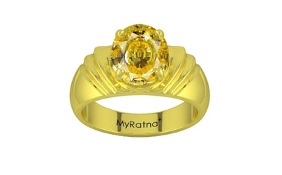 Panchdhatu Ceylon Yellow Sapphire Ring Rare Quality (R4)