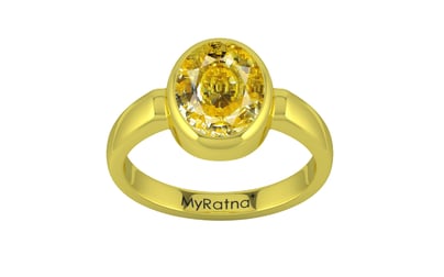 Panchdhatu Ceylon Yellow Sapphire Ring Rare Quality (R6)