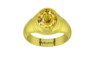 Panchdhatu Ceylon Yellow Sapphire Ring Rare Quality (R7)