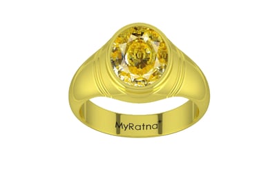 Panchdhatu Ceylon Yellow Sapphire Ring Rare Quality (R7)