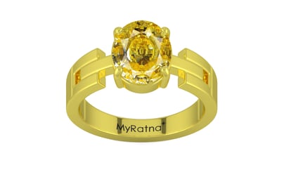 Panchdhatu Ceylon Yellow Sapphire Ring Rare Quality (R8)
