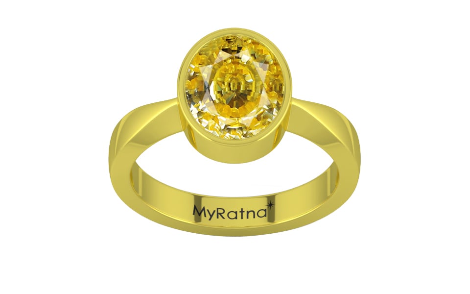 Panchdhatu Ceylon Yellow Sapphire Ring Rare Quality (R9)