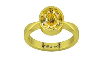 Panchdhatu Ceylon Yellow Sapphire Ring Rare Quality (R9)