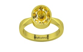 Panchdhatu Ceylon Yellow Sapphire Ring Rare Quality (R9)