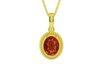 Panchdhatu Hessonite Garnet Pendant Limited Quality (P7)