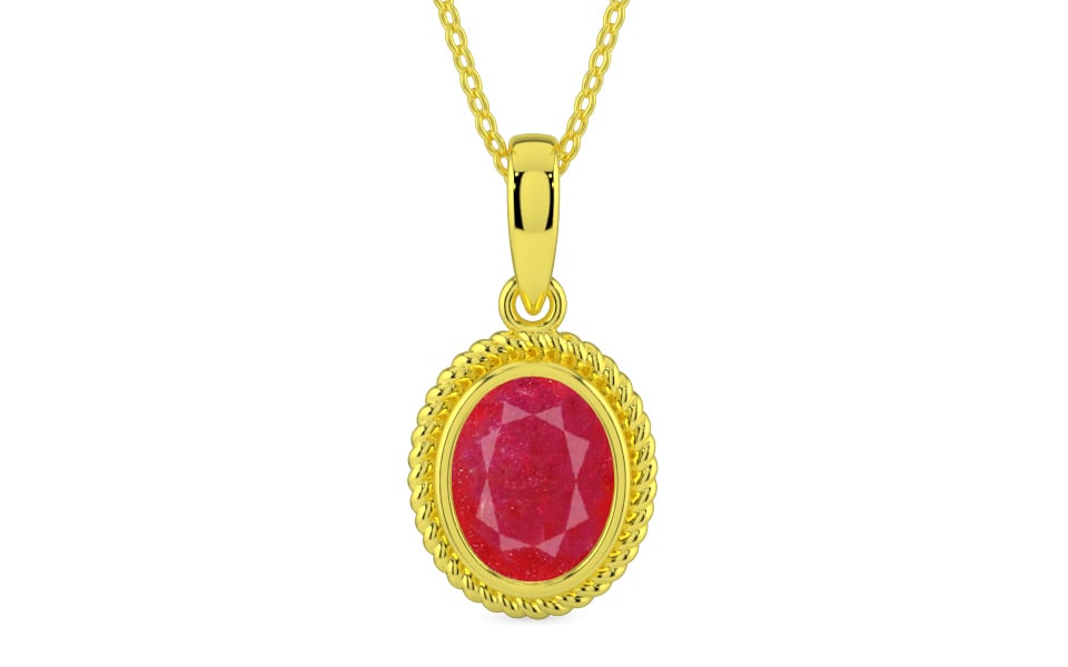 Panchdhatu Ruby Pendant Prime Quality (P7)