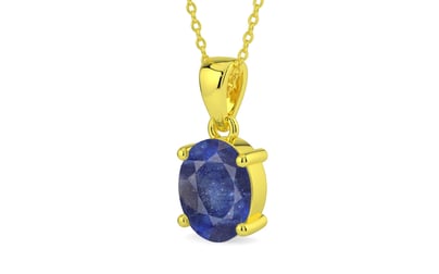 Panchdhatu Thailand Blue Sapphire Pendant Fine Quality (P10)