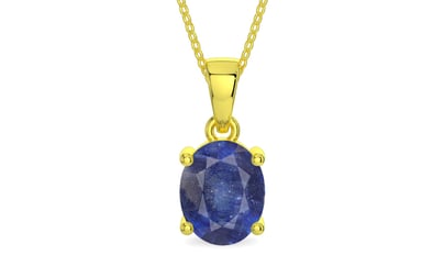 Panchdhatu Thailand Blue Sapphire Pendant Fine Quality (P10)