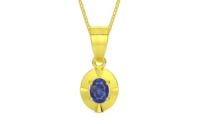 Panchdhatu Thailand Blue Sapphire Pendant Fine Quality (P11)