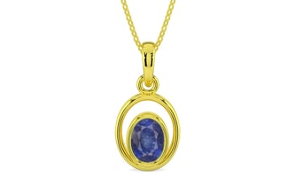 Panchdhatu Thailand Blue Sapphire Pendant Fine Quality (P12)