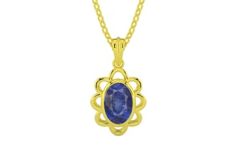 Panchdhatu Thailand Blue Sapphire Pendant Fine Quality (P3)