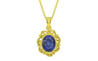 Panchdhatu Thailand Blue Sapphire Pendant Fine Quality (P5)