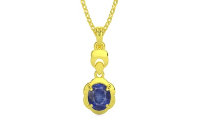 Panchdhatu Thailand Blue Sapphire Pendant Fine Quality (P6)