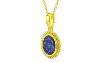 Panchdhatu Thailand Blue Sapphire Pendant Fine Quality (P7)