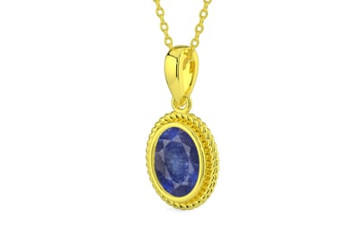 Panchdhatu Thailand Blue Sapphire Pendant Fine Quality (P7)