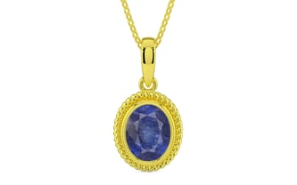 Panchdhatu Thailand Blue Sapphire Pendant Fine Quality (P7)