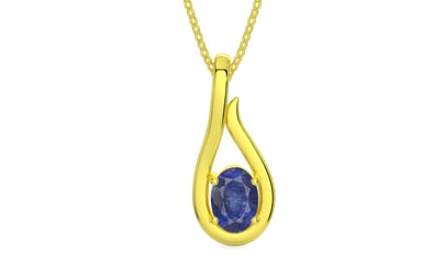 Panchdhatu Thailand Blue Sapphire Pendant Fine Quality (P9)