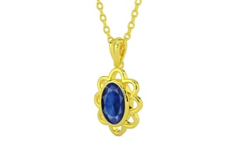 Panchdhatu Thailand Blue Sapphire Pendant Limited Quality (P3)