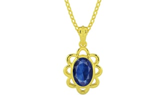 Panchdhatu Thailand Blue Sapphire Pendant Limited Quality (P3)