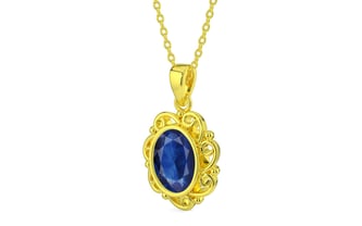 Panchdhatu Thailand Blue Sapphire Pendant Limited Quality (P5)
