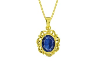 Panchdhatu Thailand Blue Sapphire Pendant Limited Quality (P5)