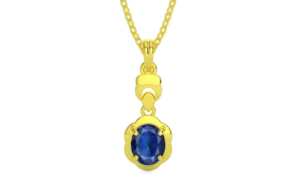 Panchdhatu Thailand Blue Sapphire Pendant Limited Quality (P6)