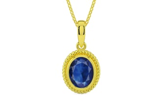 Panchdhatu Thailand Blue Sapphire Pendant Limited Quality (P7)