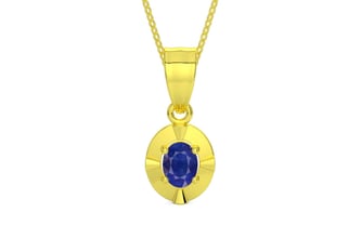 Panchdhatu Thailand Blue Sapphire Pendant Prime Quality (P11)