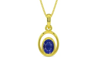 Panchdhatu Thailand Blue Sapphire Pendant Prime Quality (P12)