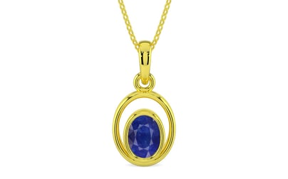 Panchdhatu Thailand Blue Sapphire Pendant Prime Quality (P12)