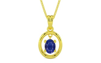 Panchdhatu Thailand Blue Sapphire Pendant Prime Quality (P2)