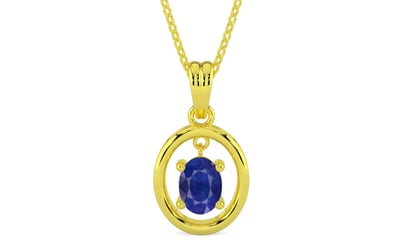 Panchdhatu Thailand Blue Sapphire Pendant Prime Quality (P2)
