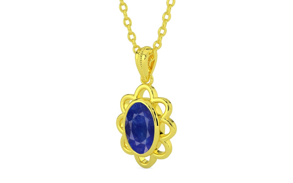 Panchdhatu Thailand Blue Sapphire Pendant Prime Quality (P3)