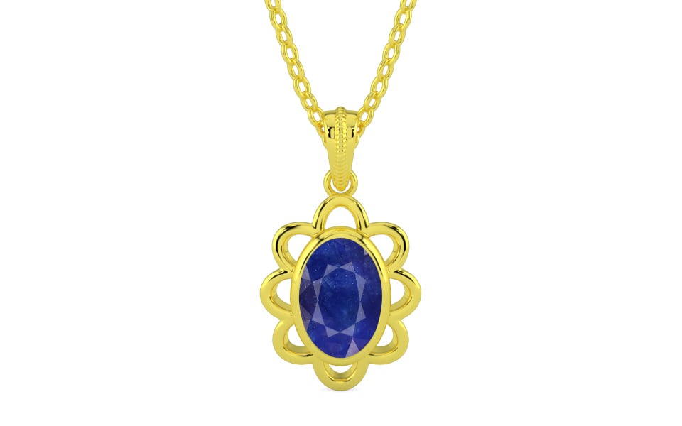 Panchdhatu Thailand Blue Sapphire Pendant Prime Quality (P3)