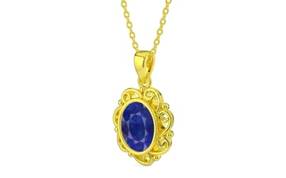 Panchdhatu Thailand Blue Sapphire Pendant Prime Quality (P5)
