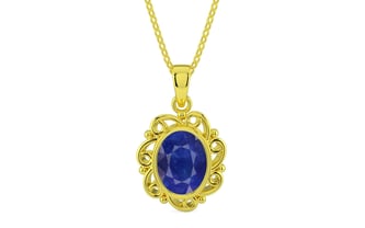 Panchdhatu Thailand Blue Sapphire Pendant Prime Quality (P5)