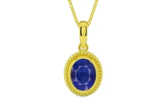 Panchdhatu Thailand Blue Sapphire Pendant Prime Quality (P7)